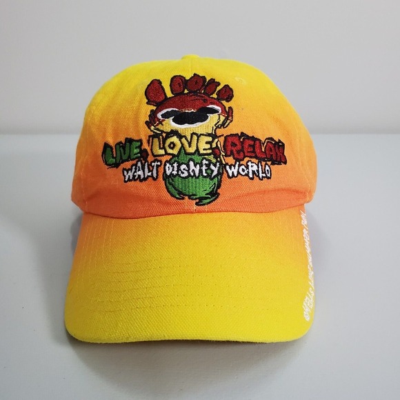 Disney‎ World Hat Adjustable Cap Live Love Relax Reggae Fest Yellow Vacation - Picture 1 of 11